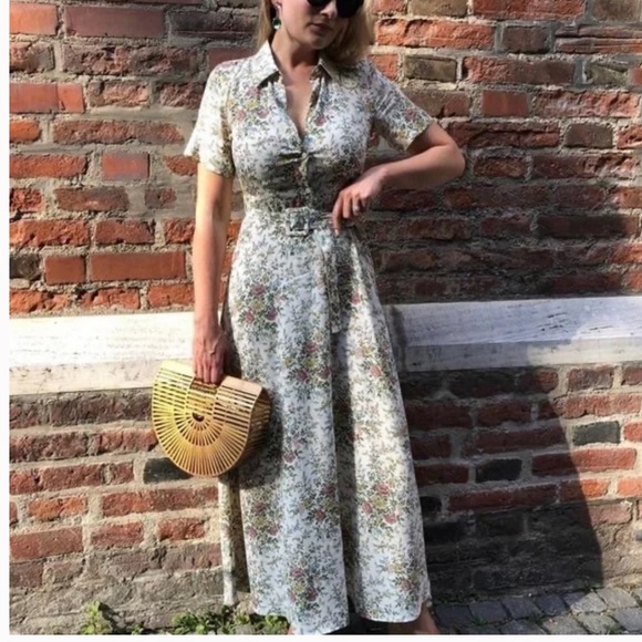 Zara Dresses & Skirts - Zara Blogger Favorite Floral Collared Maxi Dress Medium